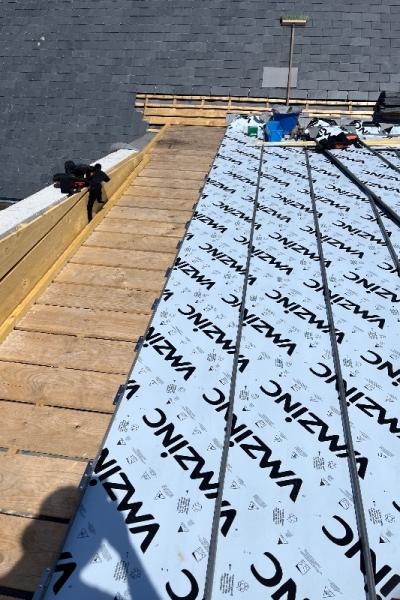 Extension d une toiture terrasse en zinc quartz à proximité de Bayeux 