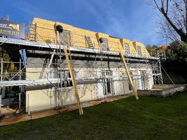 Renovation d'une toiture en zinc quartz vers Breteville l'orgueuilleuse